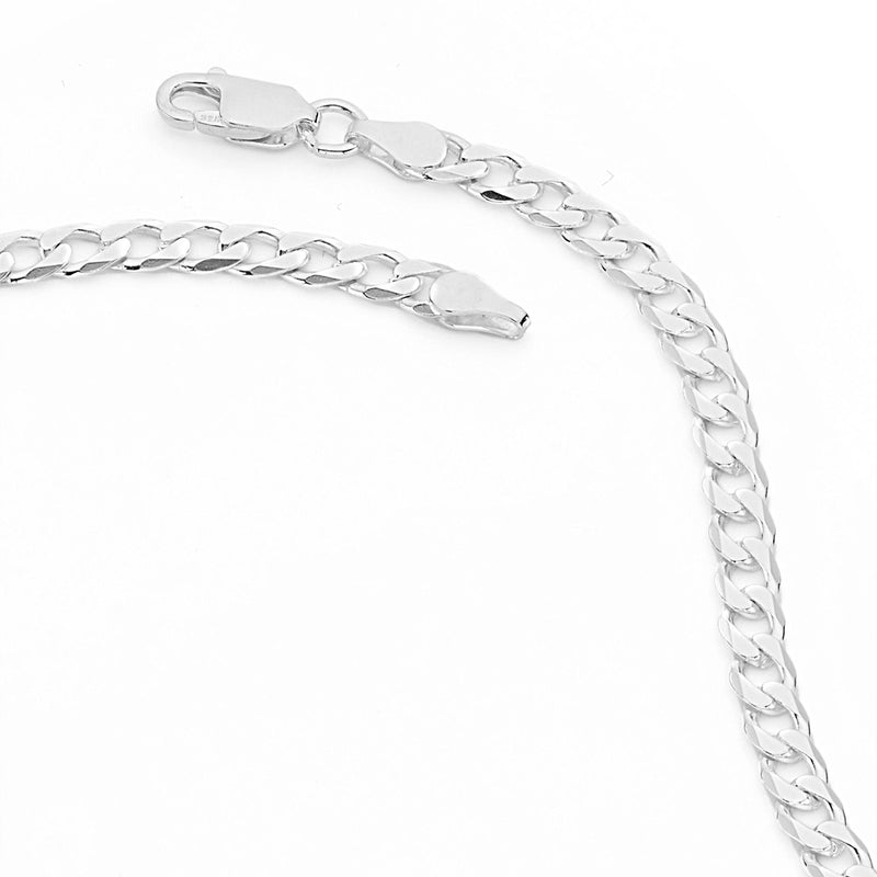Sterling Silver Curb Chain (4.3mm) Necklace 20 inch