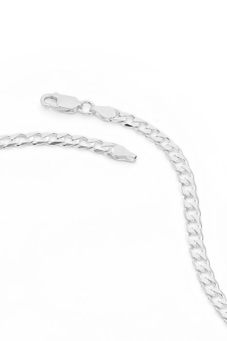 Sterling Silver Curb Chain (4.3mm) Necklace 20 inch