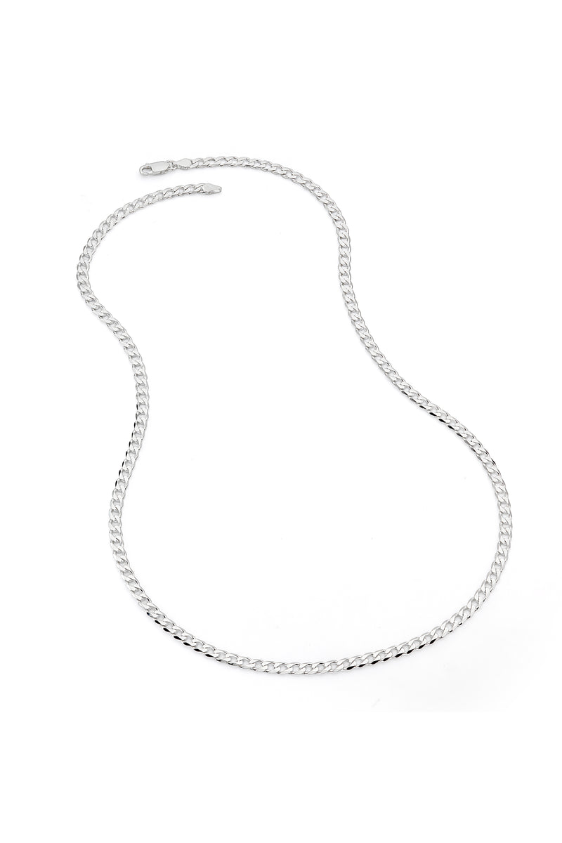 Sterling Silver Curb Chain (4.3mm) Necklace 24 inch