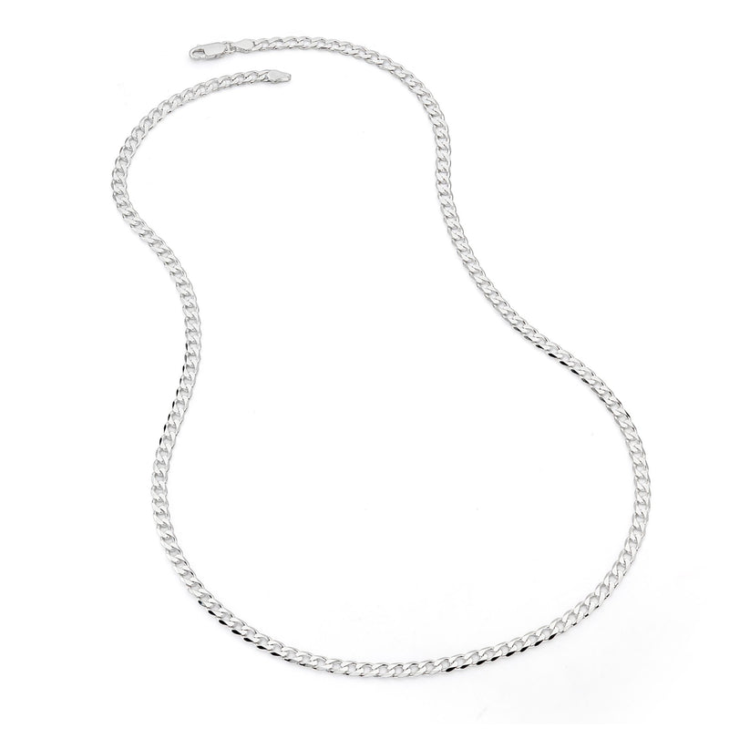 Sterling Silver Curb Chain (4.3mm) Necklace 24 inch