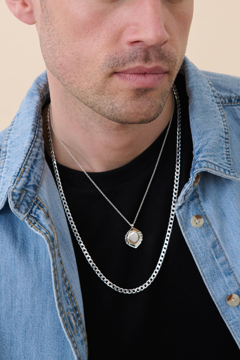 Sterling Silver Curb Chain (4.3mm) Necklace 24 inch