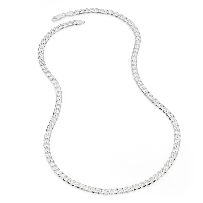 Sterling Silver Curb Chain (5.5mm) Necklace 22 inch