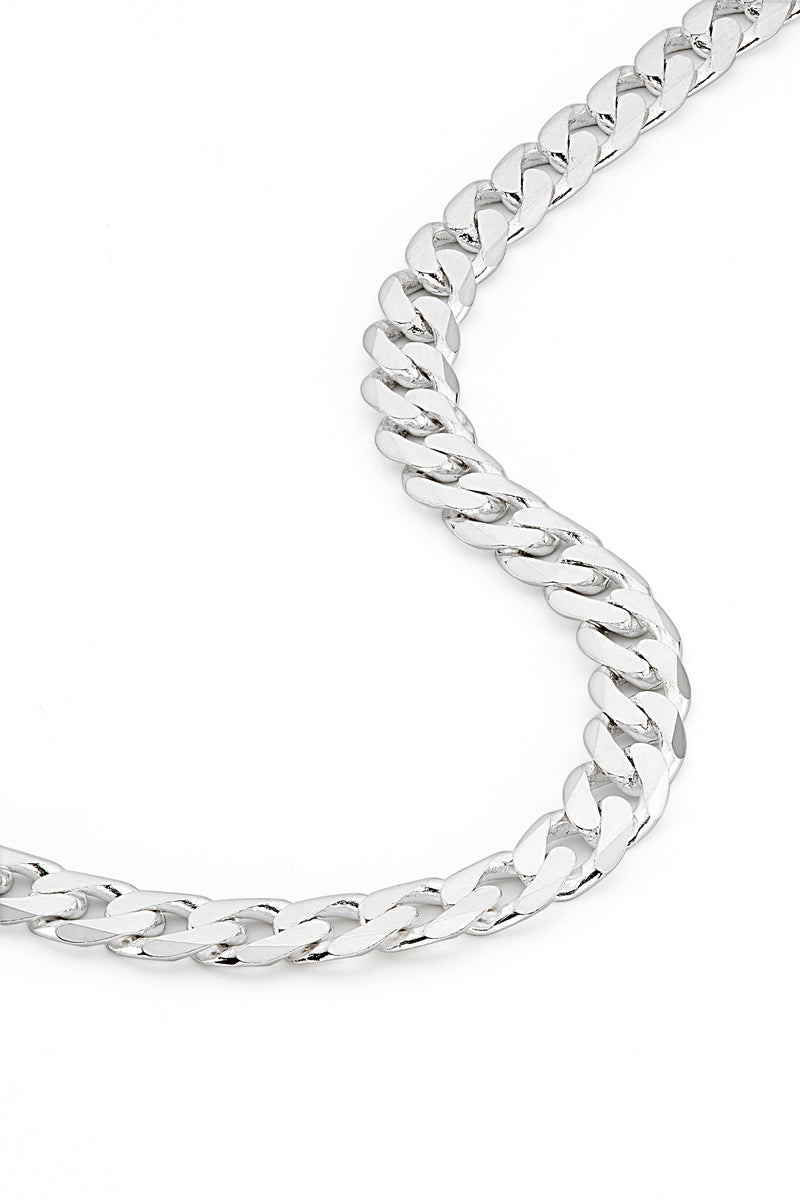 Sterling Silver Curb Chain (7mm) Necklace 22 inch