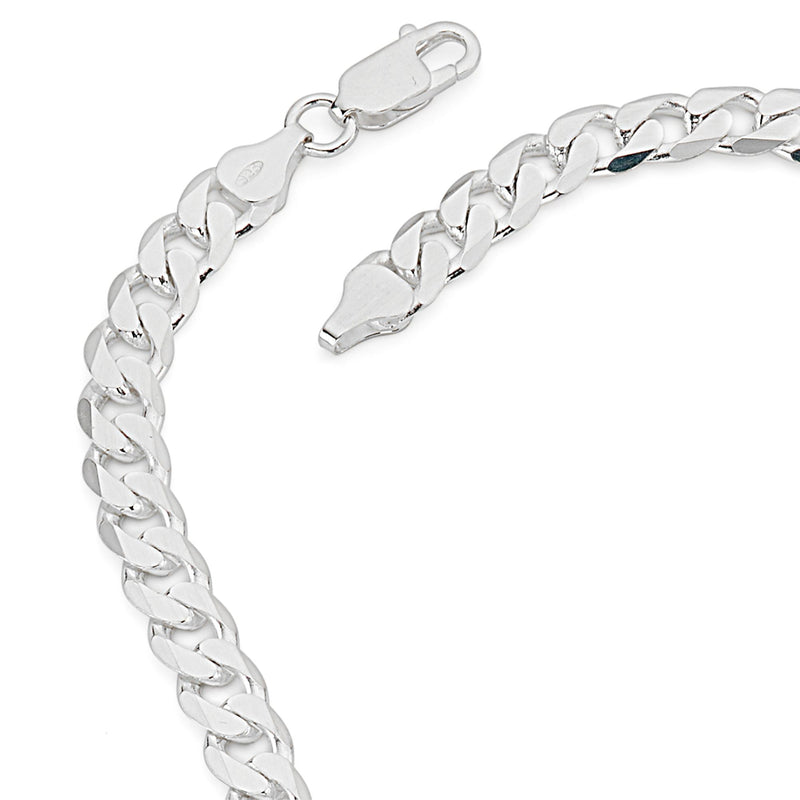 Sterling Silver Curb Chain (7mm) Necklace 22 inch