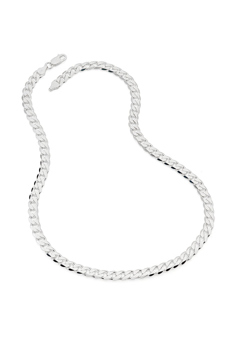 Sterling Silver Curb Chain (7mm) Necklace 22 inch