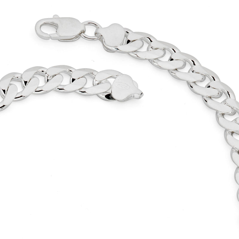 Sterling Silver Curb Chain (9mm) Necklace 22 inch