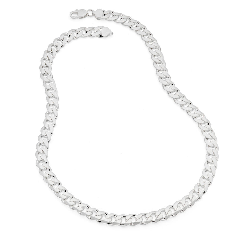 Sterling Silver Curb Chain (9mm) Necklace 22 inch