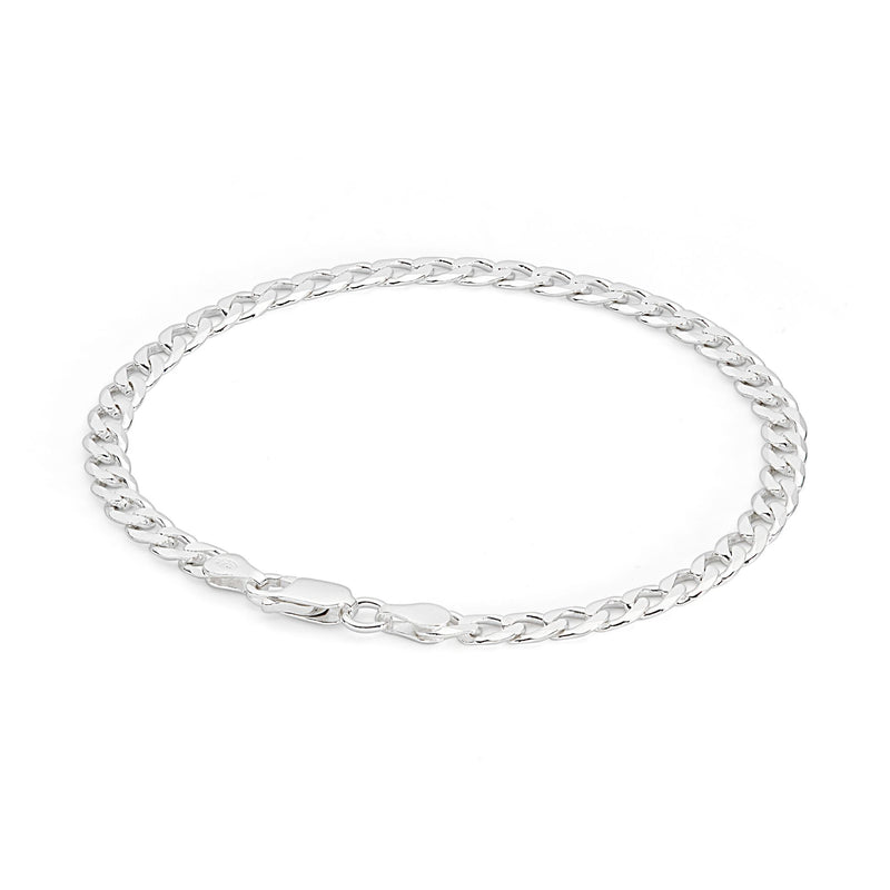 Sterling Silver Curb Chain (4.3mm) Bracelet 8 inch