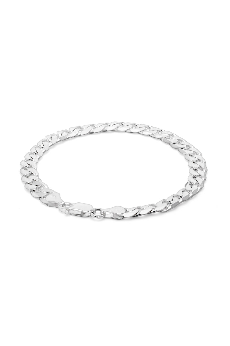 Sterling Silver Curb Chain (7mm) Bracelet 8 inch