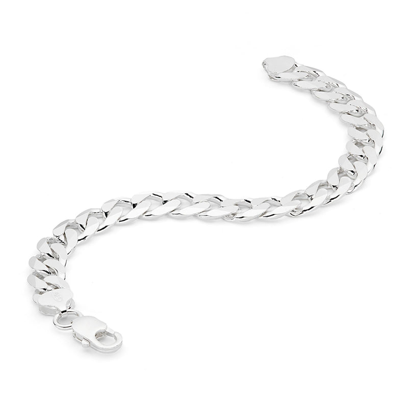 Sterling Silver Curb Chain (9mm) Bracelet 8 inch
