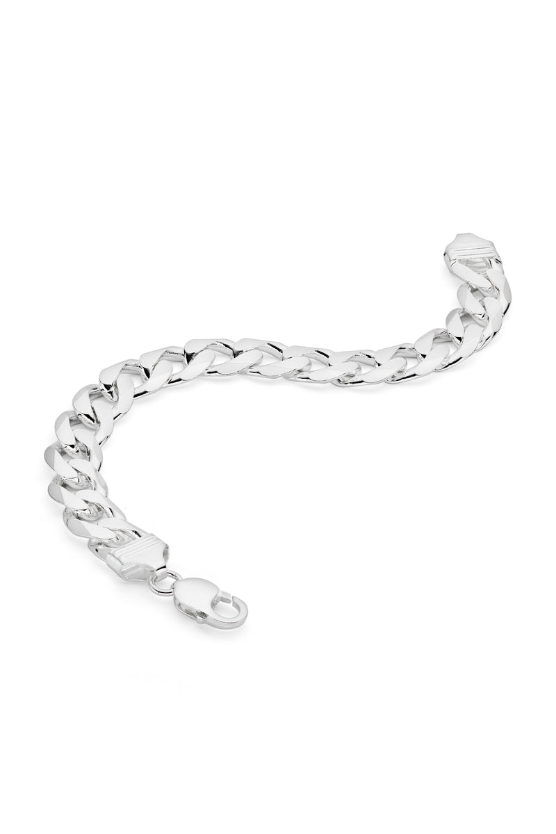 Sterling Silver Curb Chain (13.3mm) Bracelet 8.5 inch