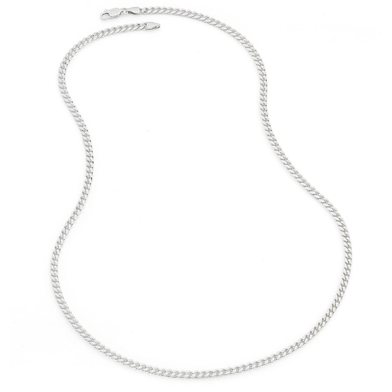 Sterling Silver Curb Chain Cuban (3.5mm) Necklace 24 inch