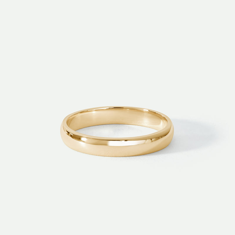 Classic 9ct Yellow Gold D-Shape Wedding Band Ring - 3mm