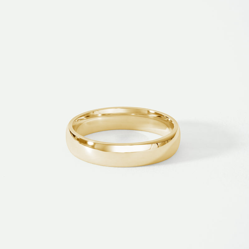 Classic 9ct Yellow Gold Court Wedding Band Ring - 4mm