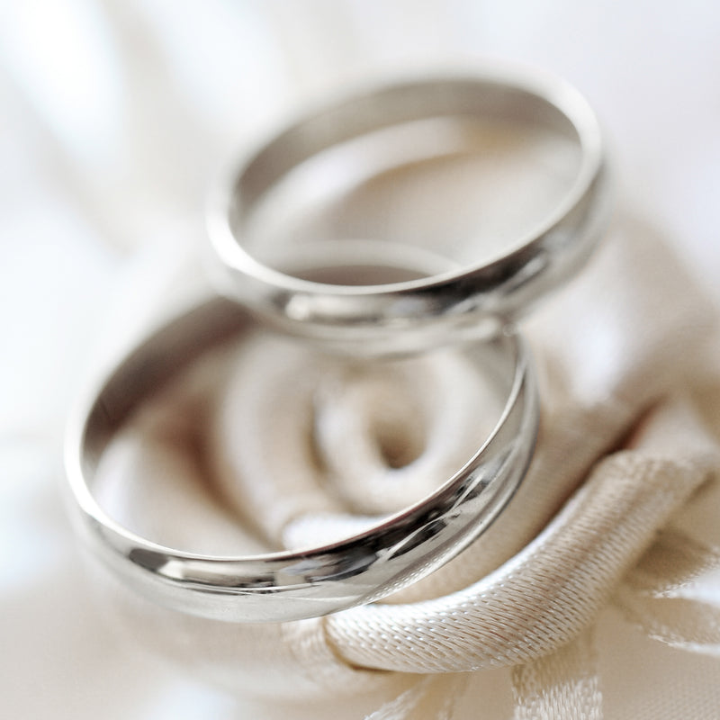 Classic 18ct White Gold D-Shape Wedding Band Ring - 3mm