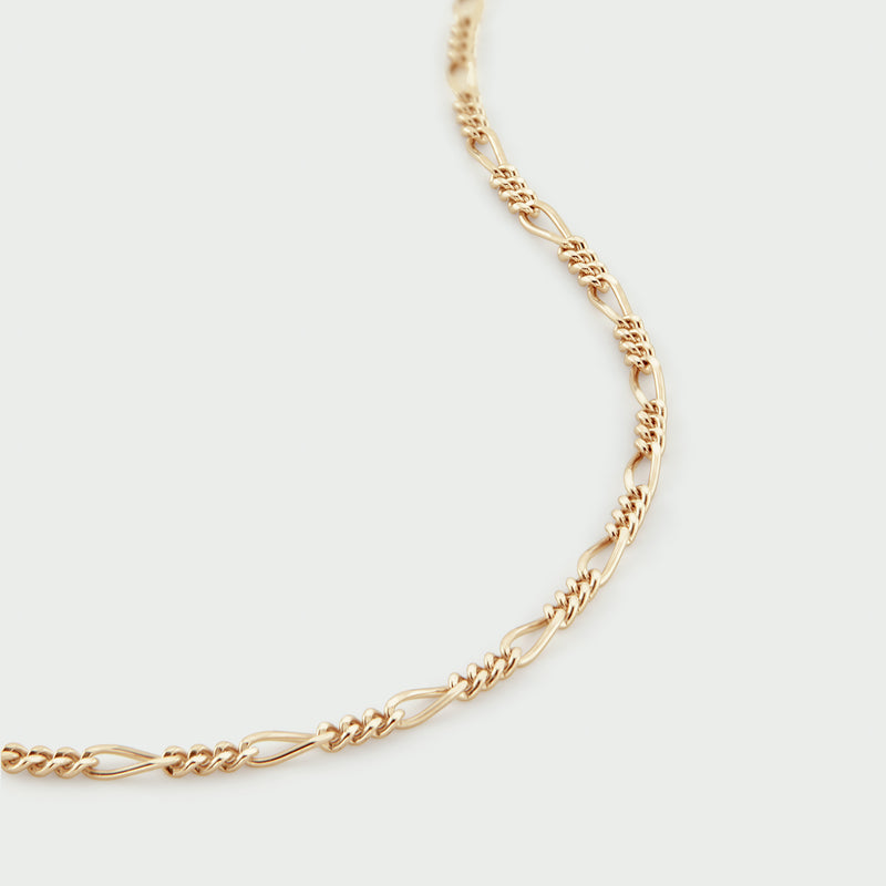 9ct Yellow Gold Solid Figaro Chain 18 inch