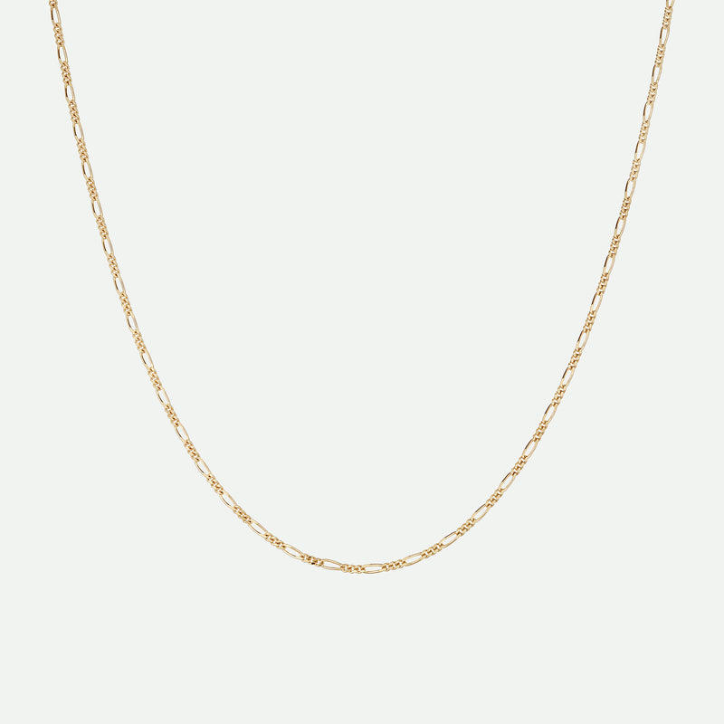 9ct Yellow Gold Solid Figaro Chain 18 inch