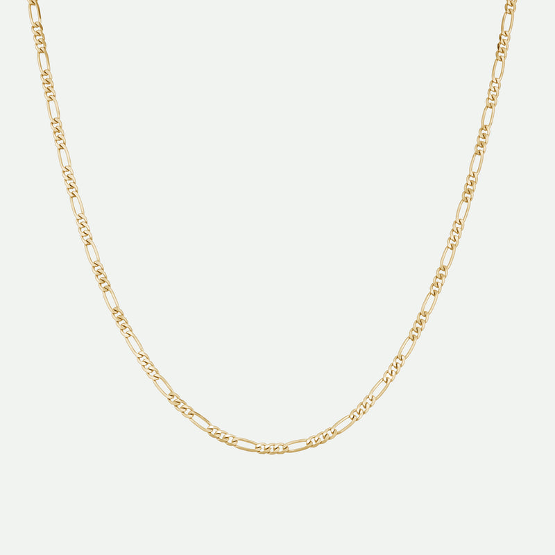 9ct Yellow Gold Solid Figaro Chain (2.4mm) 20 inch