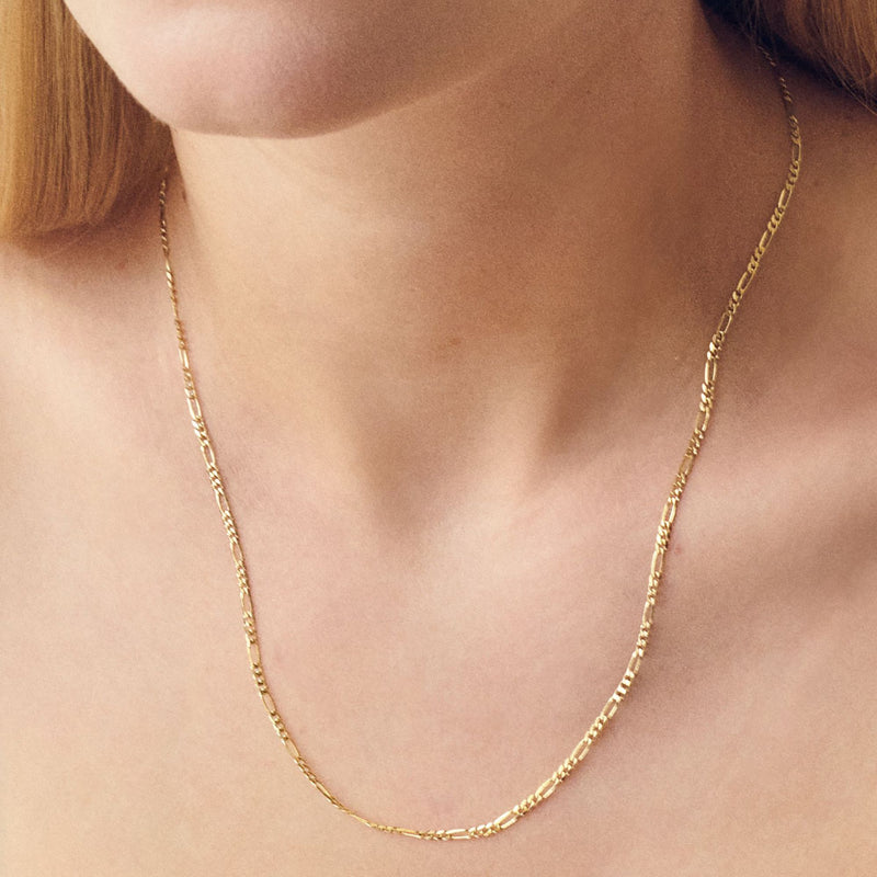 9ct Yellow Gold Solid Figaro Chain (2.4mm) 20 inch