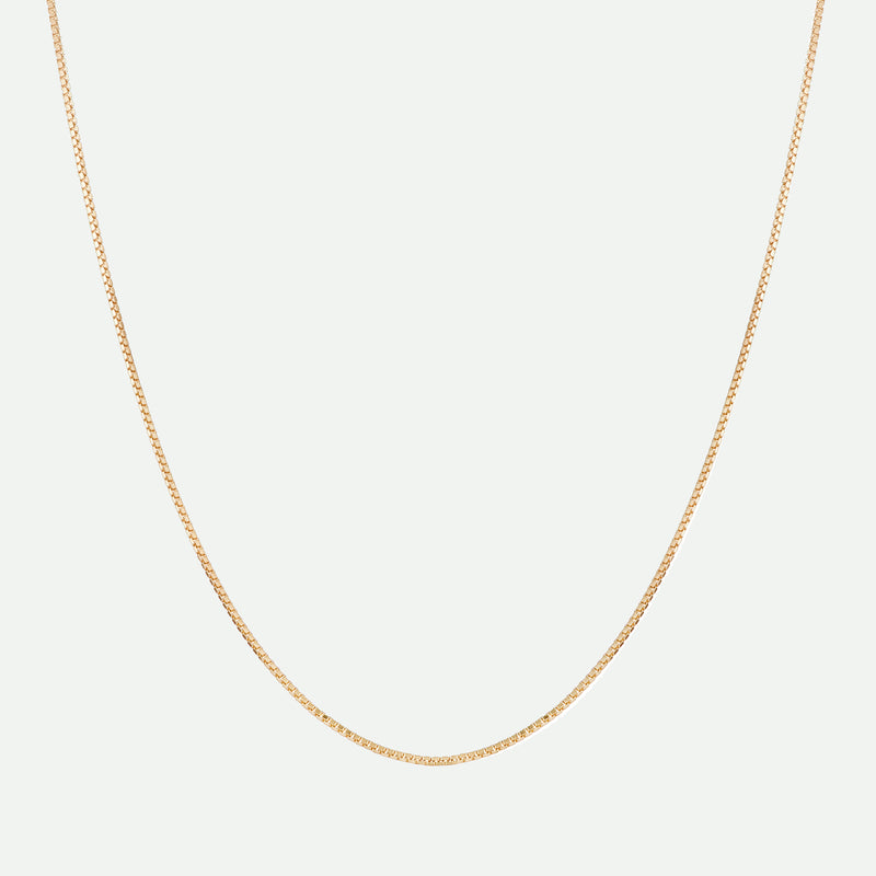 9ct Yellow Gold Solid Box Chain 18 inch