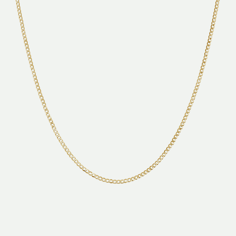 9ct Yellow Gold Solid Curb Chain 18 inch