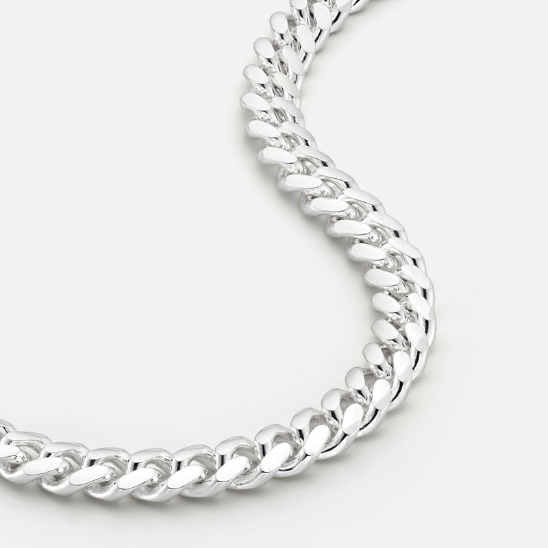 Sterling Silver Curb Chain Cuban (8mm) Necklace 22 inch