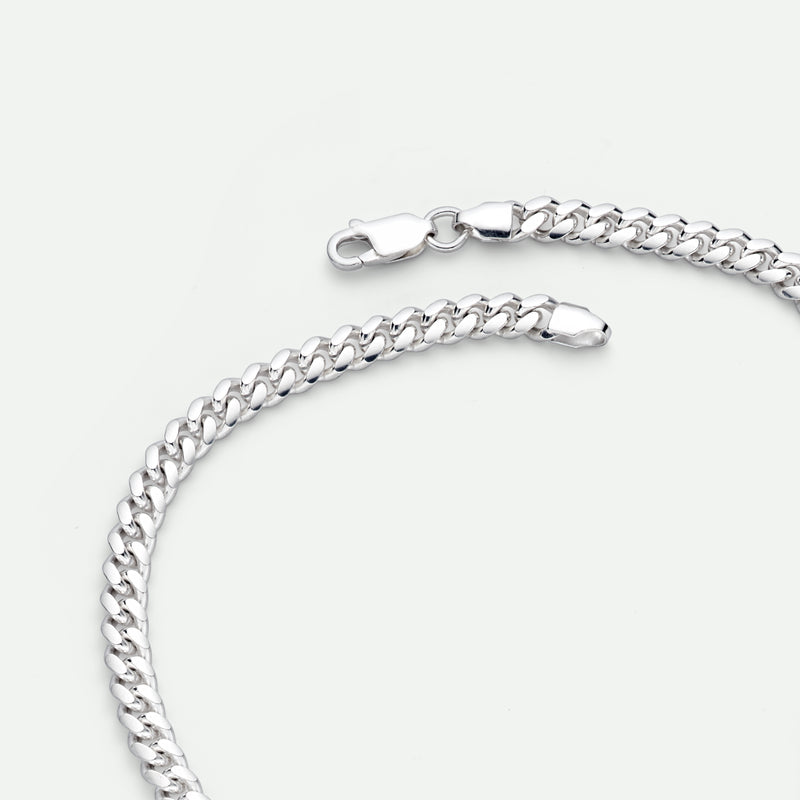 Sterling Silver Curb Chain Cuban (4.75mm) Necklace 20 inch