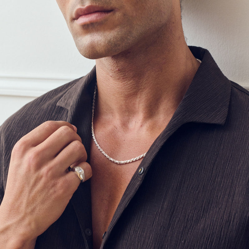 Sterling Silver Rope Chain Necklace 22 inch