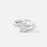 Elodie - 9ct White Gold 1.80ct tw. Emerald Cut and Tapered Baguettes Lab Grown Diamond Ring - image 1
