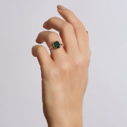 Jane - 9ct Yellow Gold Created Emerald Ring - image 3