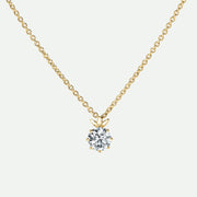 Willow Necklace - 9ct Yellow Gold 0.50ct Lab Grown Diamond Petal Necklace 18 Inches - image 1