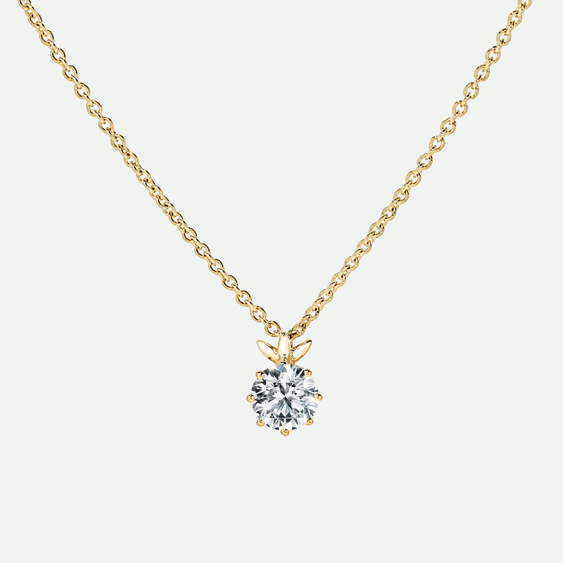 Willow Necklace - 9ct Yellow Gold 0.50ct Lab Grown Diamond Petal Necklace 18 Inches - image 1