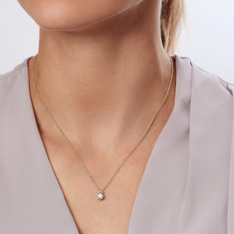 Willow Necklace - 9ct Yellow Gold 0.50ct Lab Grown Diamond Petal Necklace 18 Inches - image 2