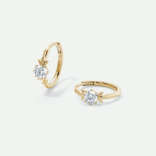 Willow Hoop - 9ct Yellow Gold 0.44ct tw Lab Grown Diamond Petal Hoop Earrings - image 1