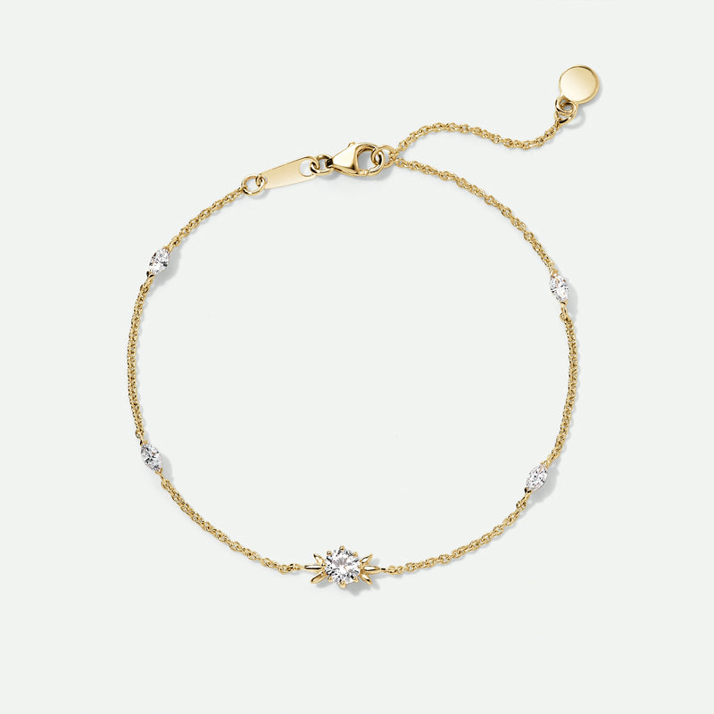 Willow Bracelet | 9ct Yellow Gold 0.52ct tw Lab Grown Diamond Petal Bracelet