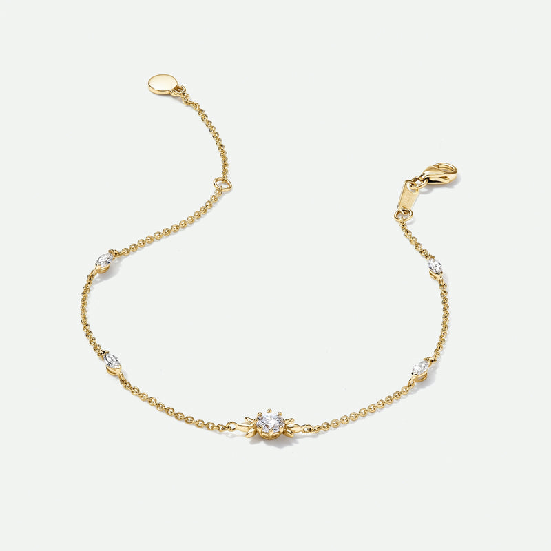 Willow Bracelet | 9ct Yellow Gold 0.52ct tw Lab Grown Diamond Petal Bracelet