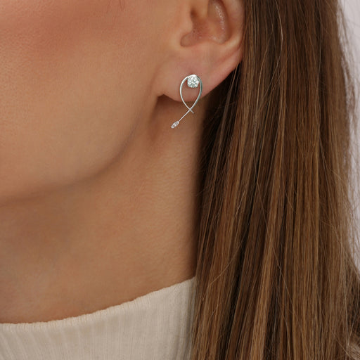 Ivy Earrings - 9ct White Gold 0.55ct tw. Twist Vine Stud Earrings - image 2