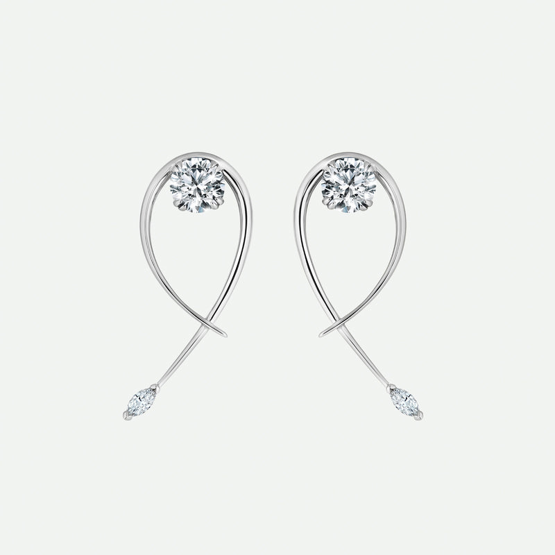 Ivy Earrings | 9ct White Gold 0.55ct tw. Twist Vine Stud Earrings