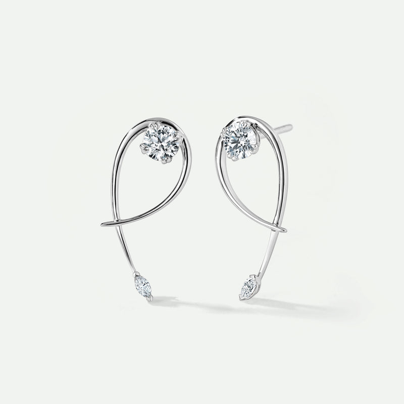Ivy Earrings | 9ct White Gold 0.55ct tw. Twist Vine Stud Earrings