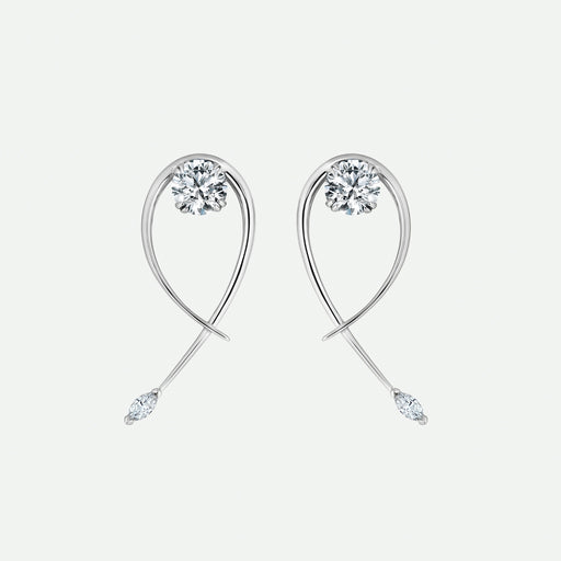 Ivy Earrings - 9ct White Gold 0.55ct tw. Twist Vine Stud Earrings - image 1