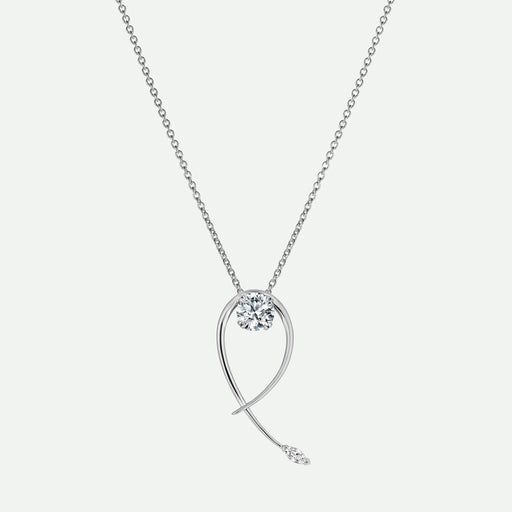 Ivy Necklace - 9ct White Gold 0.40ct Twist Vine Necklace 18 Inches - image 1