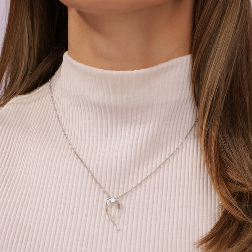 Ivy Necklace - 9ct White Gold 0.40ct Twist Vine Necklace 18 Inches - image 2