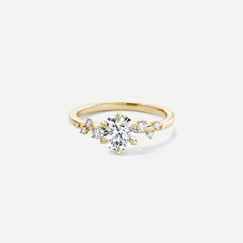 Luna - 9ct Yellow Gold 1.13ct tw. Lab Grown Diamond Scatter Engagement Ring - image 1