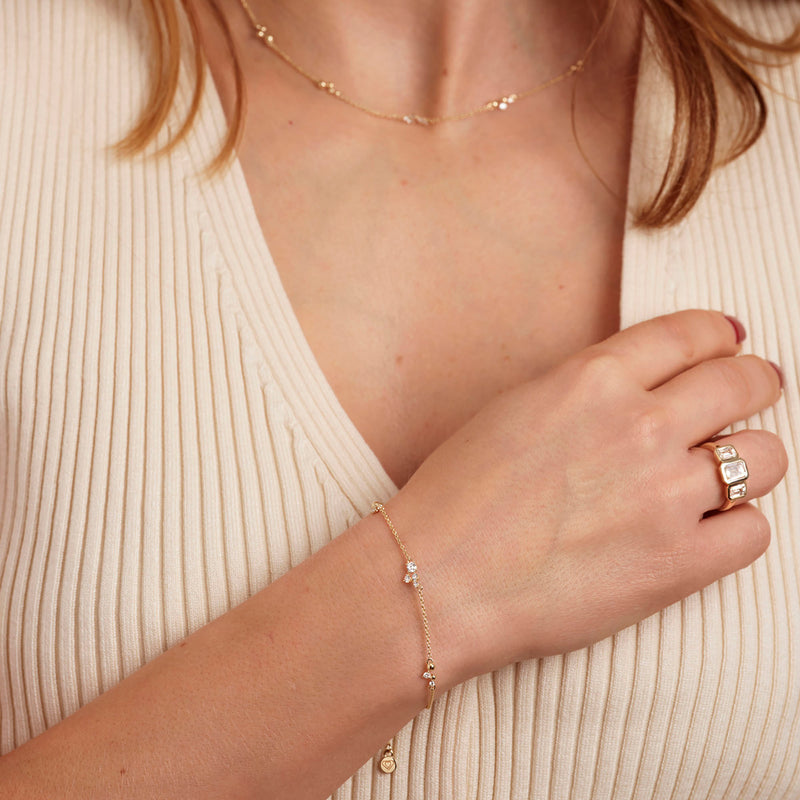 Eliza | 9ct Yellow Gold 2ct tw. Emerald Cut Lab Grown Diamond Trilogy Ring