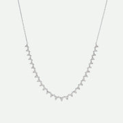 Beatrice - 9ct White Gold 1.14ct tw. Trio Clusters Half Tennis Necklace 18 Inches - image 1