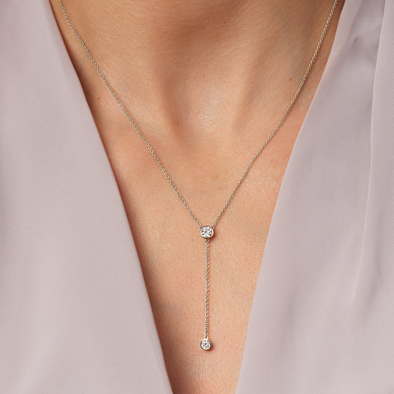 Ember - 9ct White Gold 0.50ct tw. Lab Grown Diamond Lariat 18 Inches - image 2