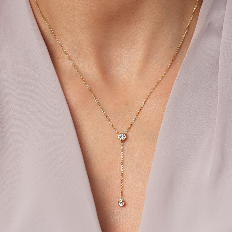 Ember - 9ct Yellow Gold 0.50ct tw. Lab Grown Diamond Lariat 18 Inches - image 2