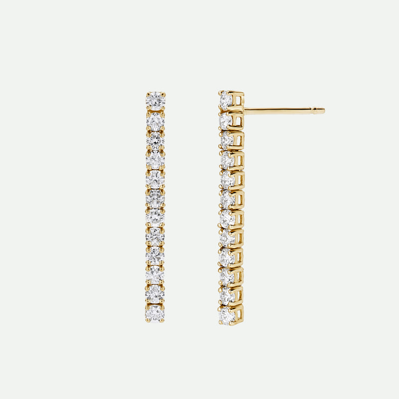 Lina - 9ct Yellow Gold 0.34ct tw. Tennis Drop Earring Studs - image 1