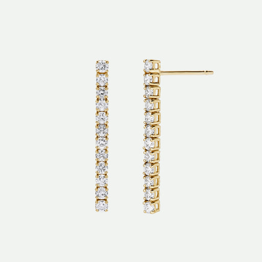 Lina - 9ct Yellow Gold 0.34ct tw. Tennis Drop Earring Studs - image 1