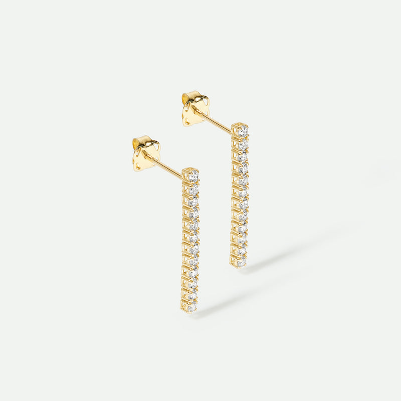 Lina - 9ct Yellow Gold 0.34ct tw. Tennis Drop Earring Studs - image 3